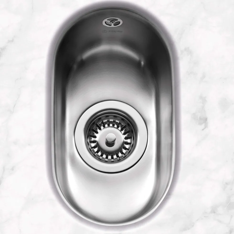 Caple Form 0.5 Bowl Undermount Satin Stainless Steel Sink & Waste Kit - 205 x 340mm