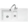 Caple Foxboro 1.5 Bowl White Ceramic Kitchen Sink with Reversible Drainer - 1000 x 500mm