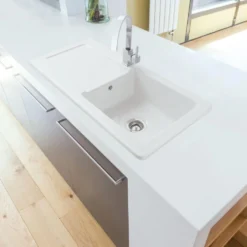 Caple Foxboro 1 Bowl White Ceramic Kitchen Sink with Reversible Drainer - 1000 x 500mm