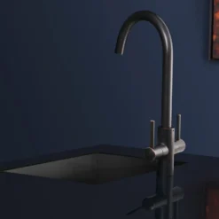 Caple Lamar Twin Lever Mono Kitchen Mixer - Blackened Copper