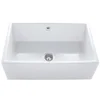 Caple Large Single Bowl Farmhouse White Ceramic Kitchen Sink - 762 x 457mm