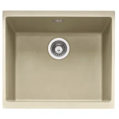 Caple Leesti 1 Bowl Inset or Undermount Granite Composite Kitchen Sink & Waste Kit - 530 x 460mm