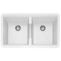 Caple Leesti 2 Bowl Undermount Granite Composite Kitchen Sink & Waste Kit - 824 x 481mm