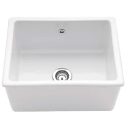 Caple Lingfield Single Bowl White Ceramic Inset Butler Sink - 620 x 470mm