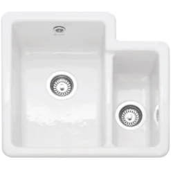 Caple Paladin 1.5 Bowl Inset or Undermount White Ceramic Kitchen Sink - 548 x 500mm