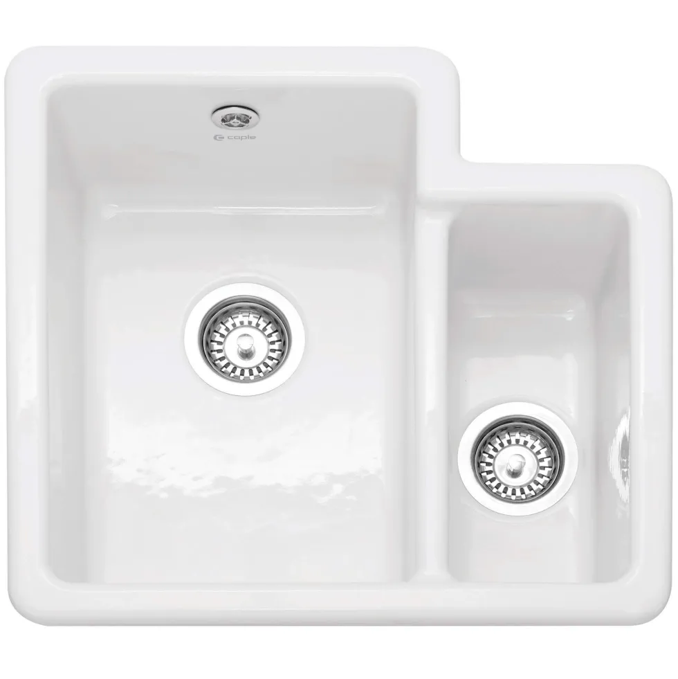 Caple Paladin 1.5 Bowl Inset or Undermount White Ceramic Kitchen Sink - 548 x 500mm