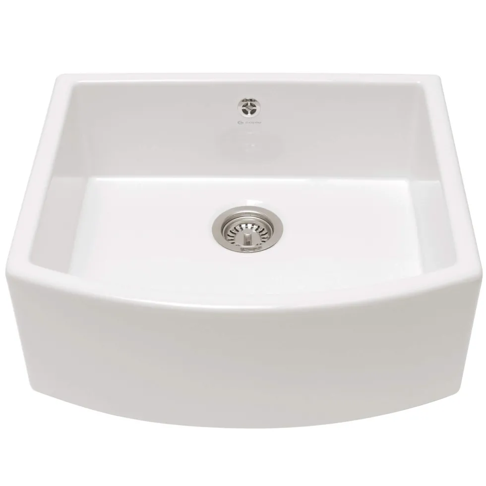 Caple Pemberley Single Bowl White Ceramic Belfast Sink - 597 x 531mm