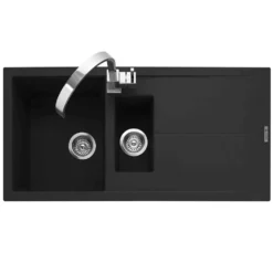 Caple Sotera 1.5 Bowl Granite Composite Kitchen Sink & Waste Kit with Reversible Drainer - 1000 x 500mm