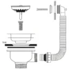 Caple Stainless Steel Square Overflow Waste Kit