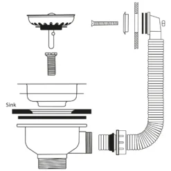 Caple Stainless Steel Square Overflow Waste Kit