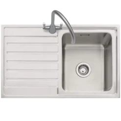 Caple Vanga 1 Bowl Satin Stainless Steel Sink & Waste Kit - 800 x 500mm