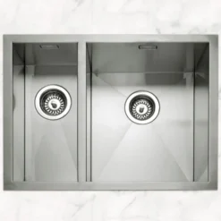 Caple Zero 1.5 Bowl Inset or Undermount Brushed Stainless Steel Sink & Waste Kit - 596 x 450mm