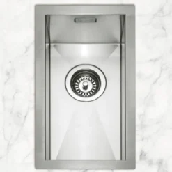 Caple Zero 0.5 Bowl Inset or Undermount Brushed Stainless Steel Sink & Waste Kit - 250 x 450mm