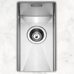 Caple Zero 0.5 Bowl Inset or Undermount Brushed Stainless Steel Sink & Waste Kit - 250 x 450mm