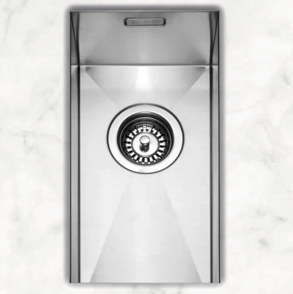 Caple Zero 0.5 Bowl Inset or Undermount Brushed Stainless Steel Sink & Waste Kit - 250 x 450mm