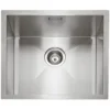 Caple Zero 1 Bowl Inset or Undermount Brushed Stainless Steel Sink & Waste Kit - 500 x 450mm