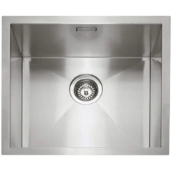 Caple Zero 1 Bowl Inset or Undermount Brushed Stainless Steel Sink & Waste Kit - 500 x 450mm