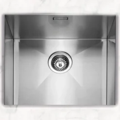 Caple Zero 1 Bowl Inset or Undermount Brushed Stainless Steel Sink & Waste Kit - 500 x 450mm