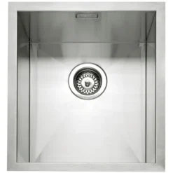 Caple Zero 1 Bowl Inset or Undermount Brushed Stainless Steel Sink & Waste Kit - 400 x 450mm