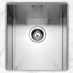 Caple Zero 1 Bowl Inset or Undermount Brushed Stainless Steel Sink & Waste Kit - 400 x 450mm