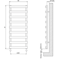 Carisa Aldo Oval Steel Ladder Heated Towel Rail