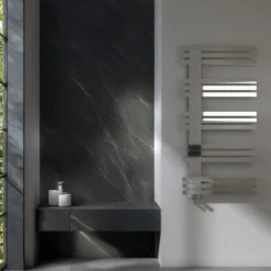 Carisa Alias Offset Stainless Steel Designer Heated Towel Rail - 1000 x 500mm