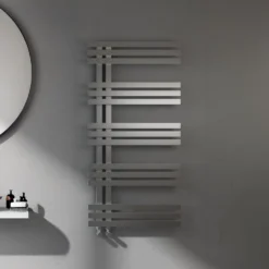Carisa Alias Offset Stainless Steel Designer Heated Towel Rail - 1000 x 500mm