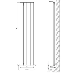 Carisa Angers Single Panel Vertical Aluminium Radiator