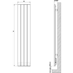 Carisa Boreas N Vertical Electric Single Panel Aluminium Radiator with Smart Wifi Thermostat