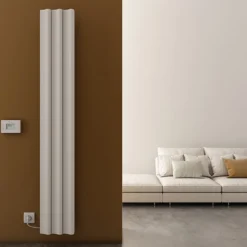 Carisa Boreas S Vertical Electric Single Panel Aluminium Radiator with Smart Wifi Thermostat