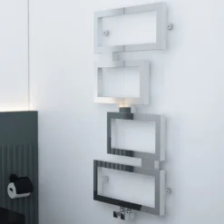 Carisa Clash Stainless Steel Heated Towel Rail - 920 x 450mm