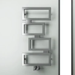Carisa Clash Stainless Steel Heated Towel Rail - 920 x 450mm