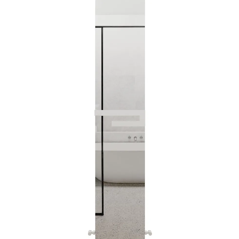 Carisa Elvino Mirrored Aluminium Radiator with Integrated Towel Rail - 1800 x 370mm
