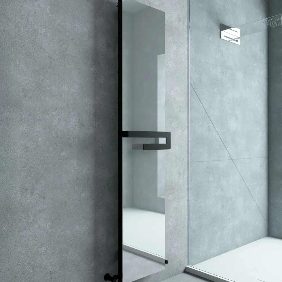 Carisa Elvino Mirrored Aluminium Radiator with Integrated Towel Rail - 1800 x 370mm