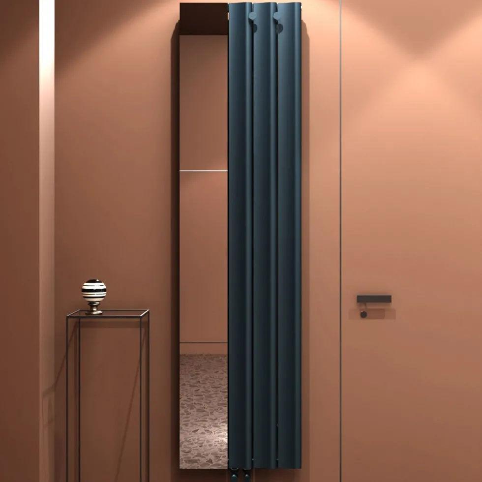 Carisa Entrée Mirrored Vertical Aluminium Designer Radiator