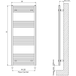 Carisa Fame Aluminium Heated Towel Rail