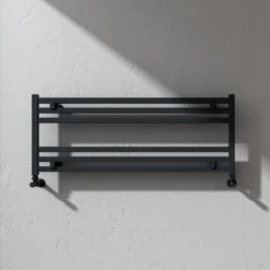 Carisa Fame Horizontal Ladder Aluminium Designer Heated Towel Rail - 400 x 1000mm