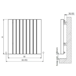 Carisa Gaia Oval Single Panel Horizontal Aluminium Radiator