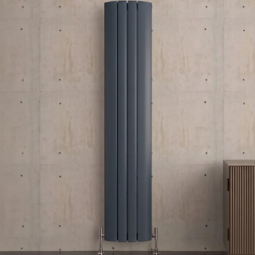 Carisa Gaia Oval Single Panel Vertical Aluminium Radiator