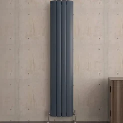 Carisa Gaia Oval Single Panel Vertical Aluminium Radiator