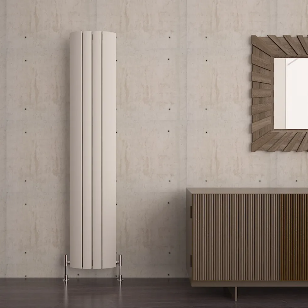 Carisa Gaia Oval Single Panel Vertical Aluminium Radiator