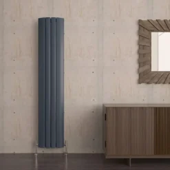 Carisa Gaia Oval Single Panel Vertical Aluminium Radiator