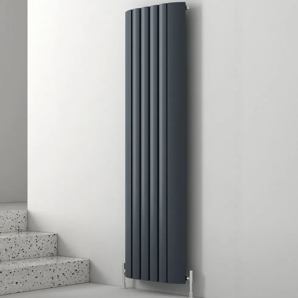 Carisa Gaia Oval Single Panel Vertical Aluminium Radiator