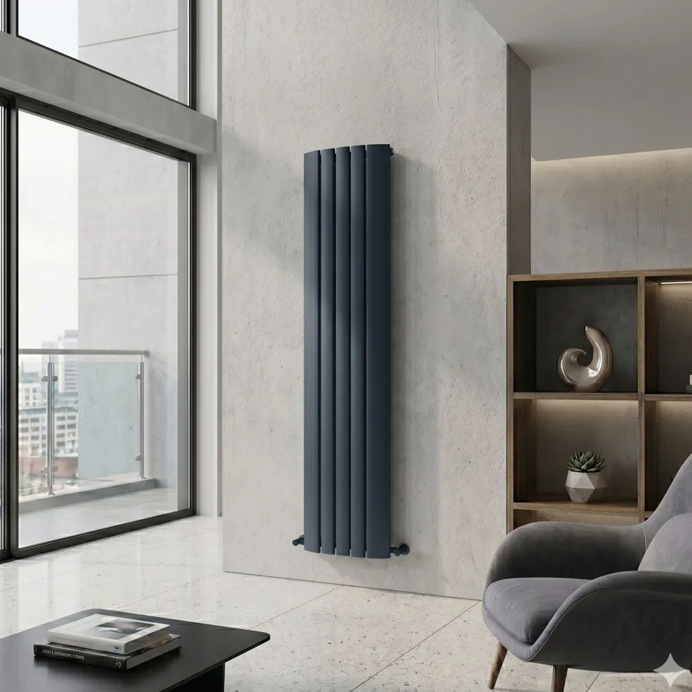 Carisa Gaia Oval Single Panel Vertical Aluminium Radiator