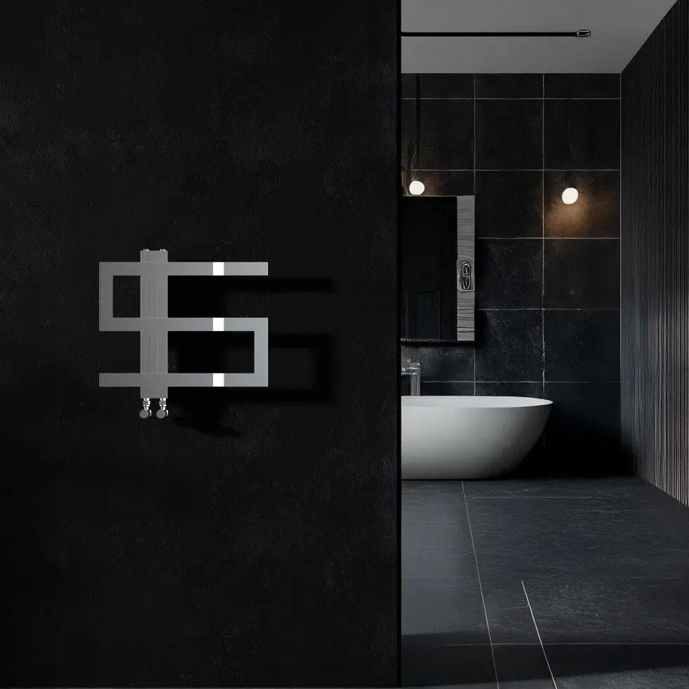 Carisa Ibiza Offset Stainless Steel Designer Heated Towel Rail