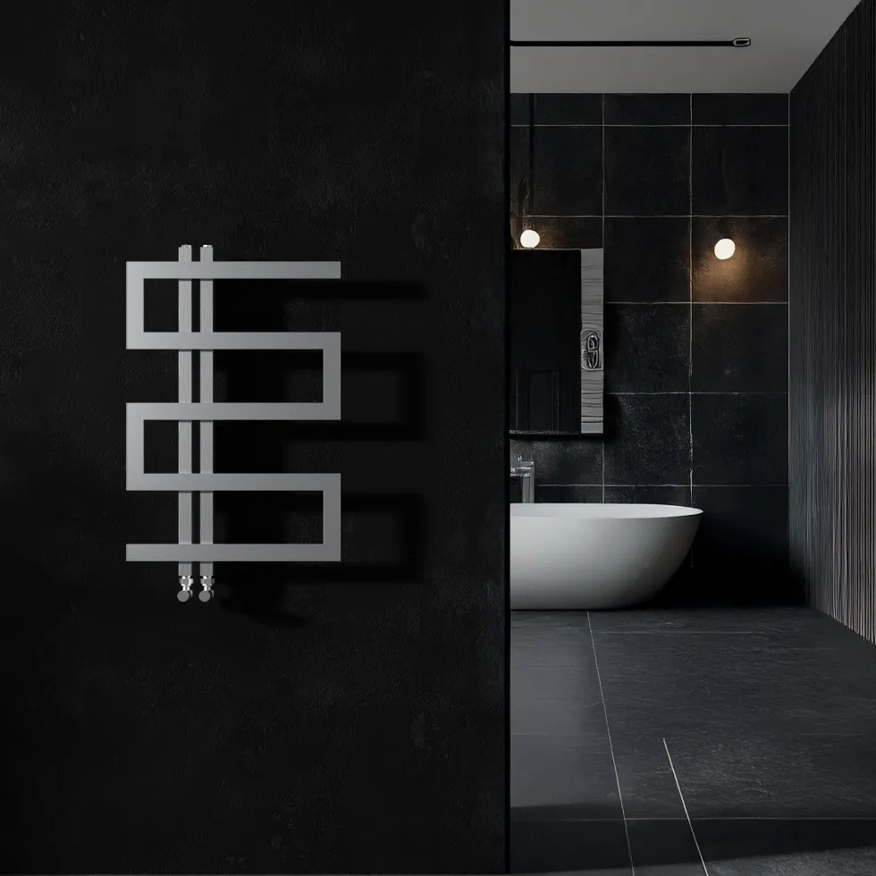 Carisa Ibiza Offset Stainless Steel Designer Heated Towel Rail