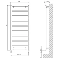 Carisa Lara L Aluminium Ladder Heated Towel Rail