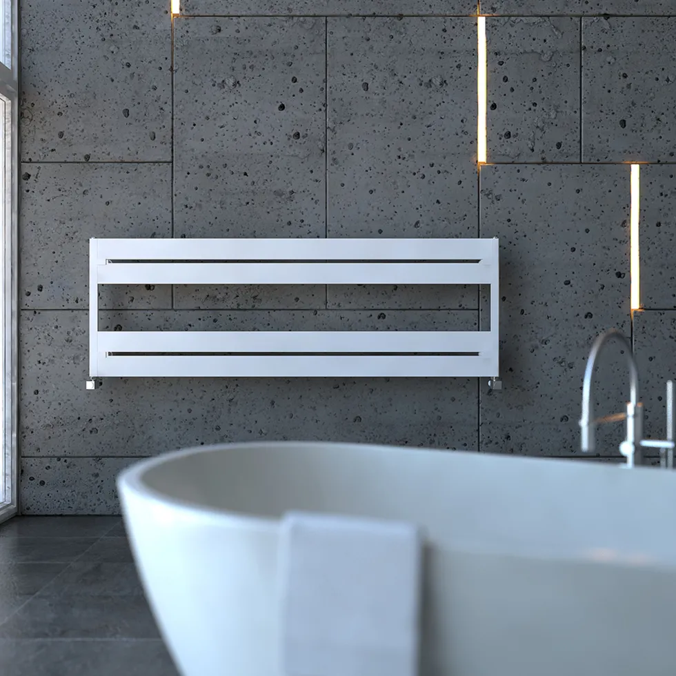 Carisa Mack Bath Horizontal Aluminium Heated Towel Rail - 505 x 1500mm
