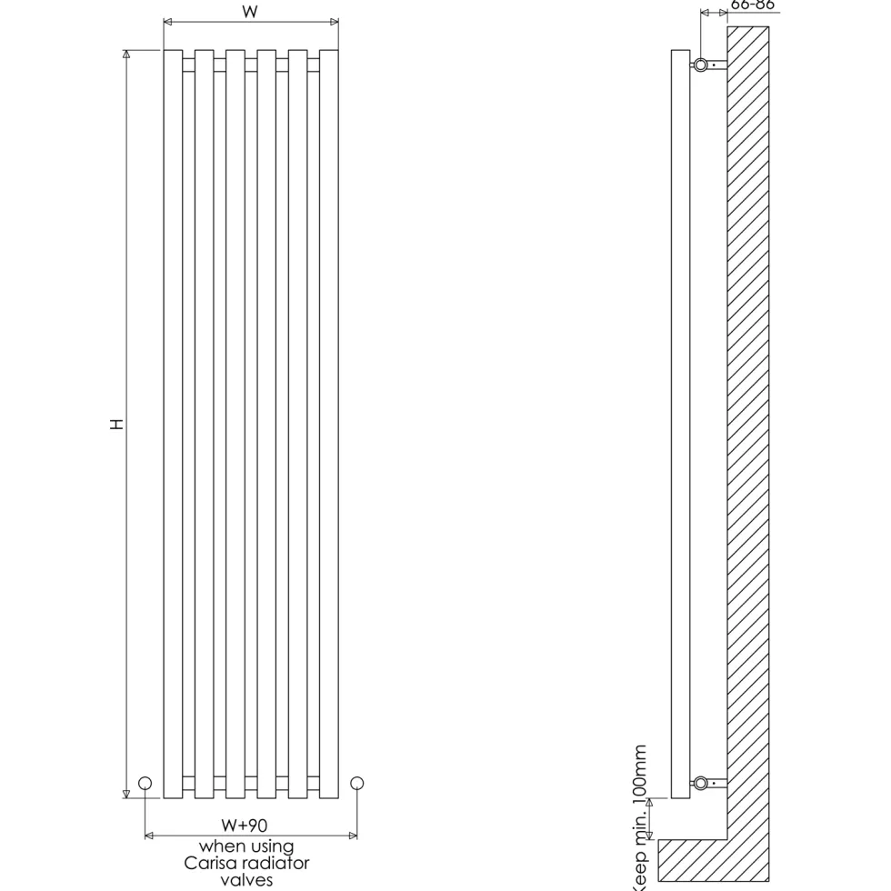 Carisa Mayra Oval Panel Vertical Designer Radiator