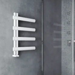 Carisa Moon L Offset Aluminium Heated Towel Rail